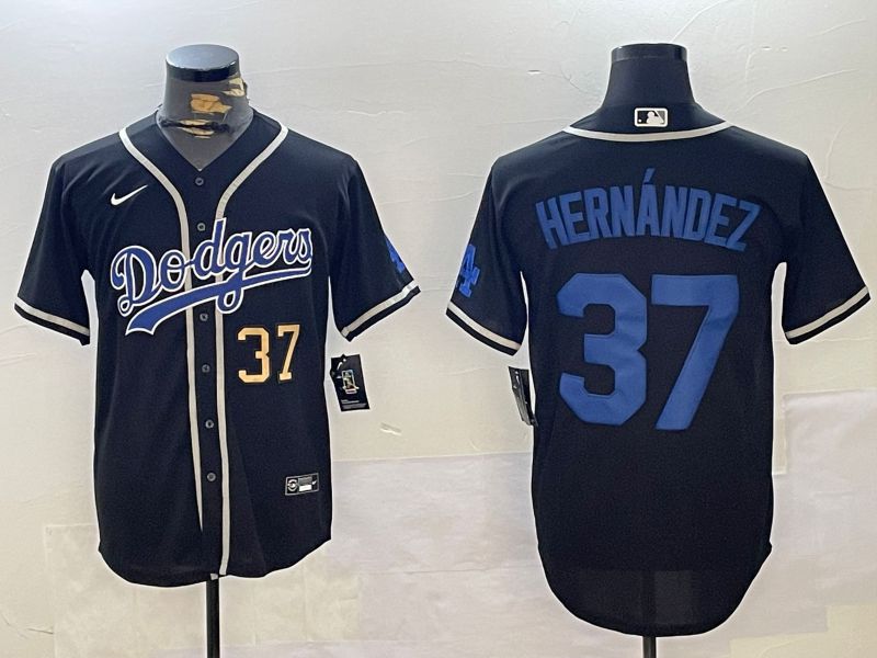 Men Los Angeles Dodgers #37 Hernandez Black Game 2024 Nike MLB Jersey style 11212->los angeles dodgers->MLB Jersey